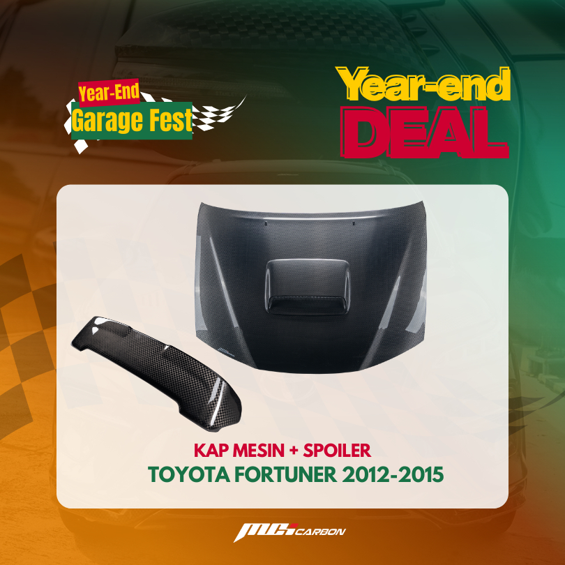 YEAR END DEAL | Kap Mesin Carbon Fortuner VNT + Spoiler Carbon Fortuner VNT | MCI Carbon by Karyatam