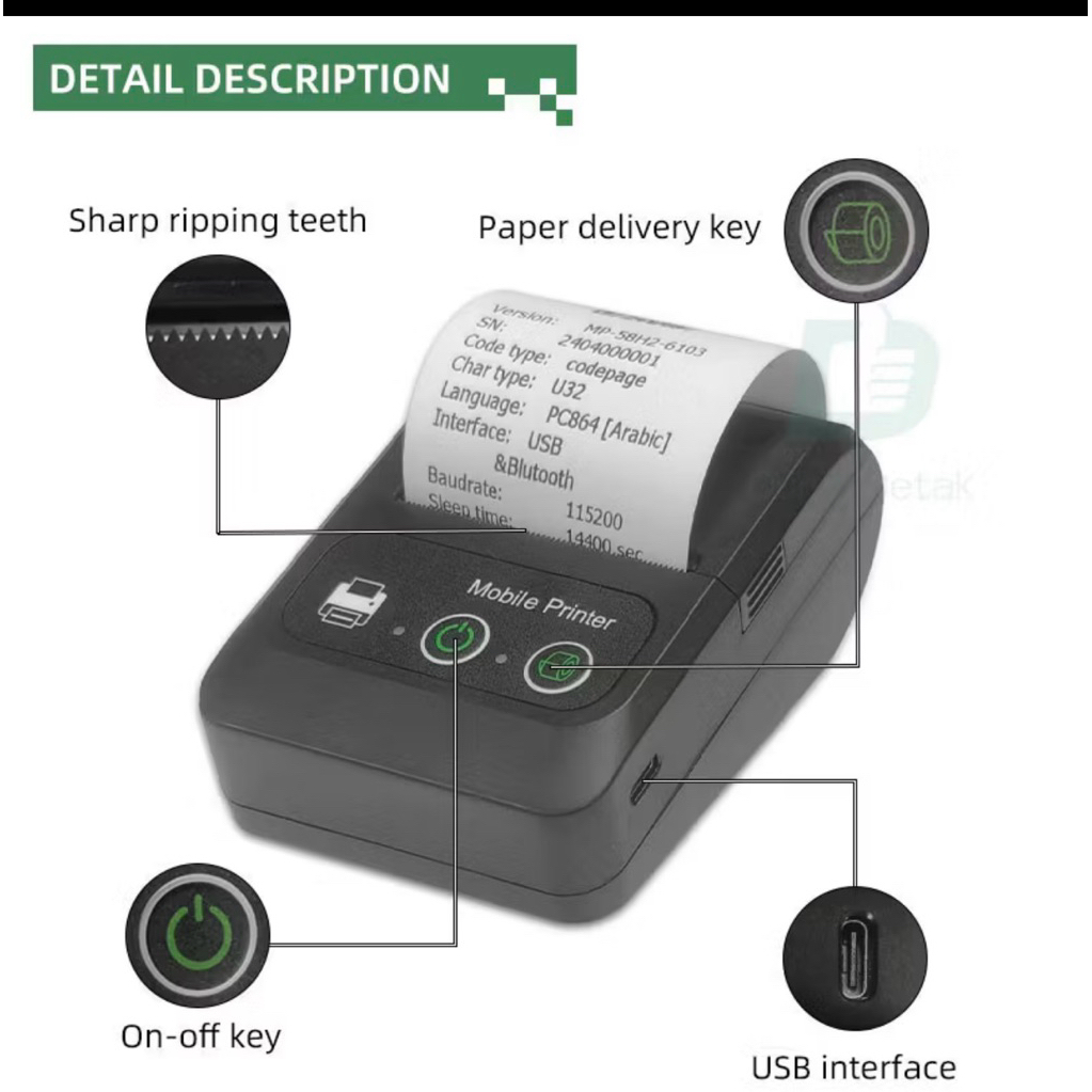 MESIN CETAK RESI /KASIR PORTABLE