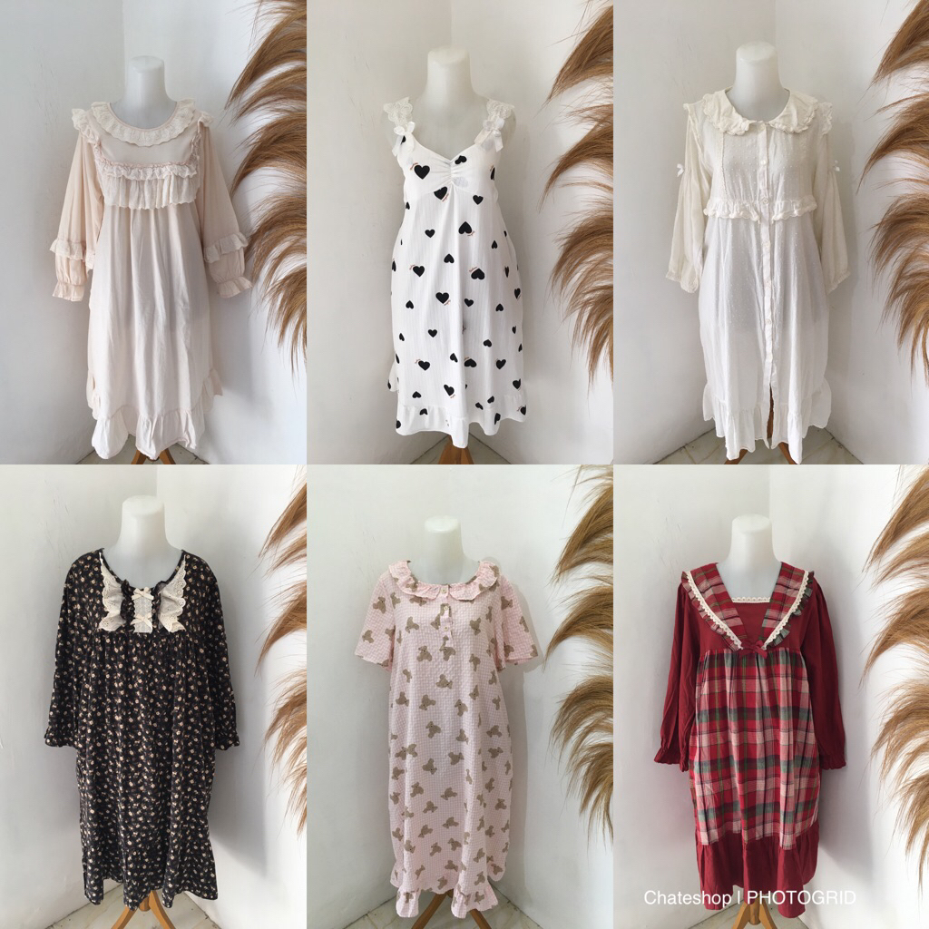 Atasan piyama/celana piyama/pajamas/dress piyama/setelan piyama/ullala/lunaluz