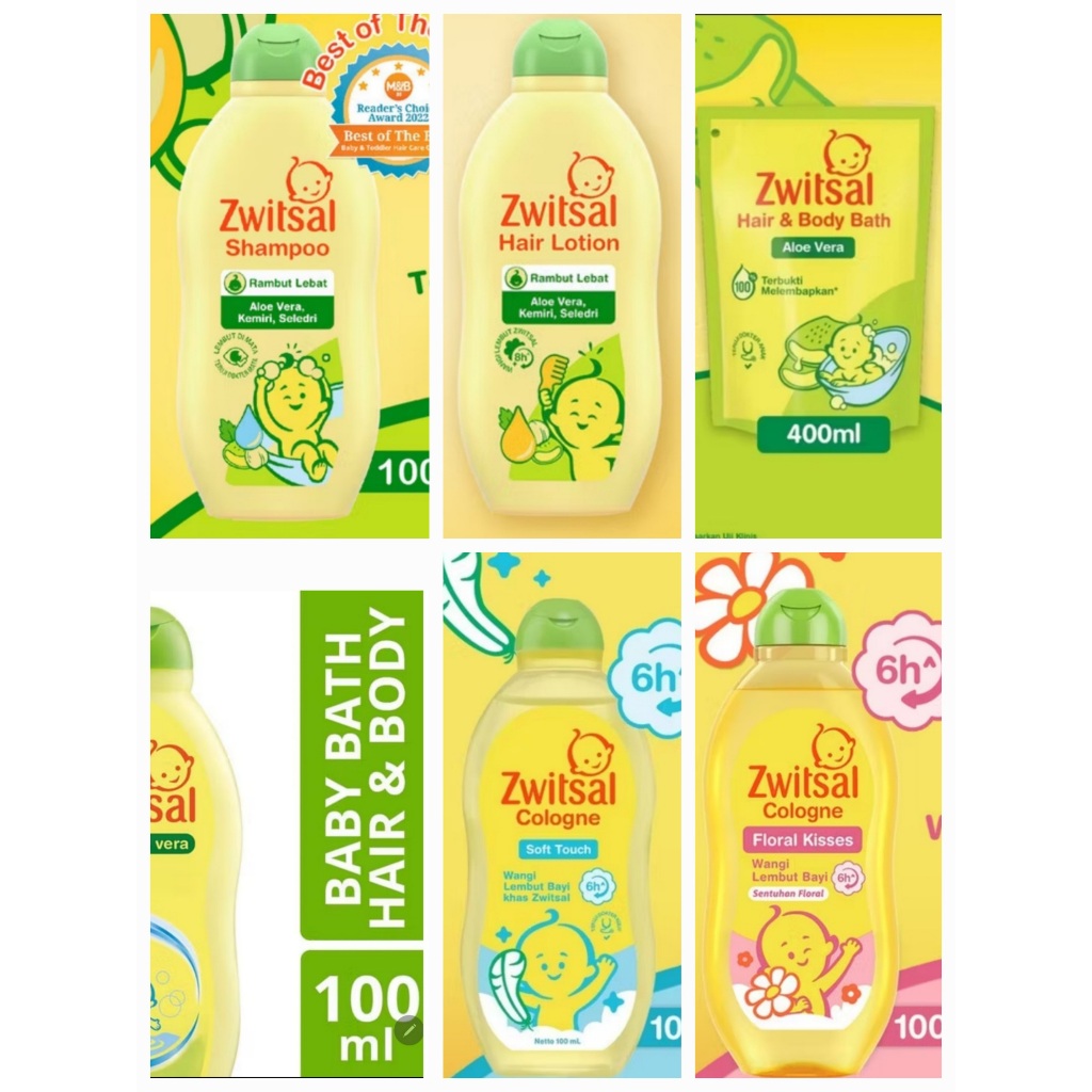 2 Botol Zwitsal Hair Lotion Aloevera, Kemiri, Seledri 100 ml, Zwitsal baby Shampo Aloe vera 100ml,Zw