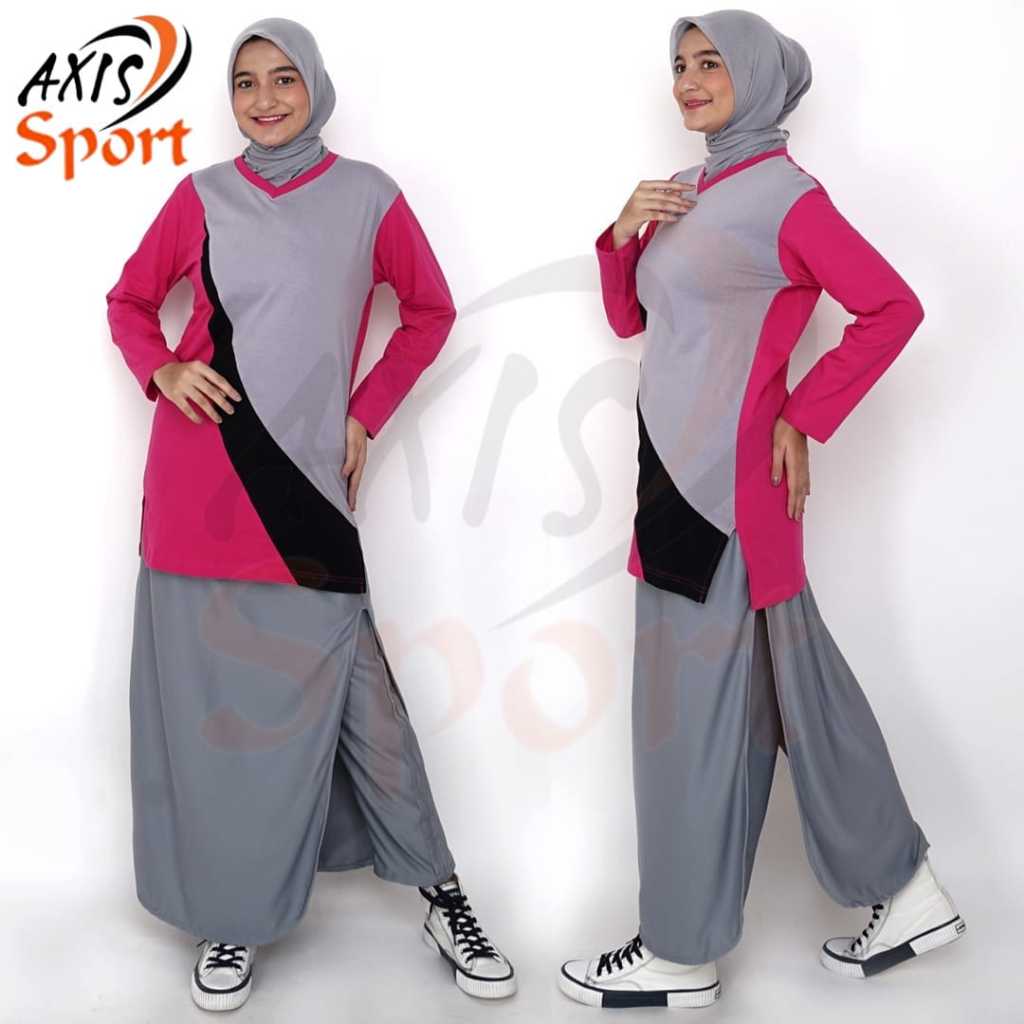 Setelan Baju Olahraga Wanita Muslimah Sporty Rocella