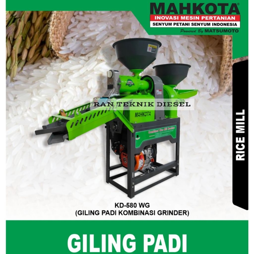 Mesin Giling Padi & Penepung MAHKOTA KD 580 WG