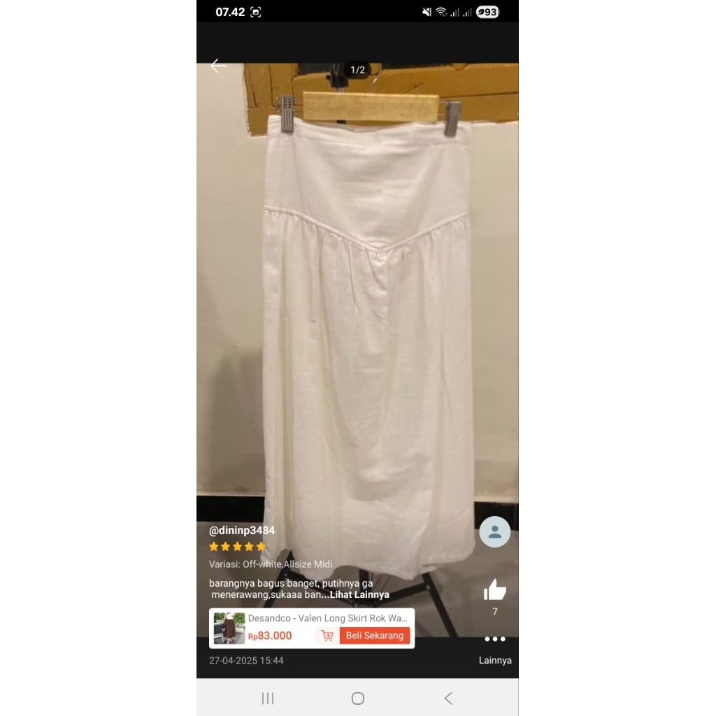 ROK MAXI LINEN PUTIH