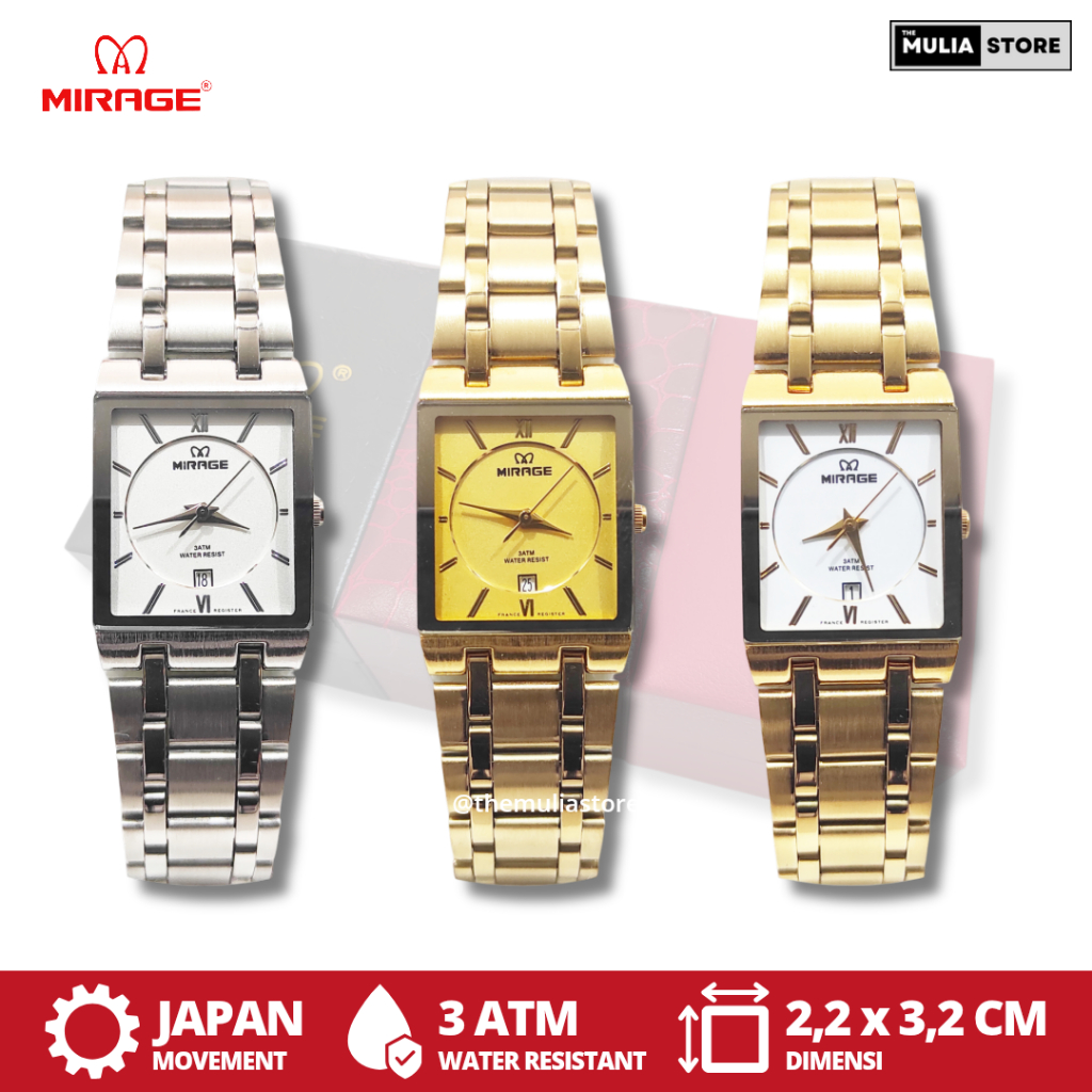 MIRAGE Jam Tangan Wanita Mirage Original 7908 BSP L Tanggal Analog