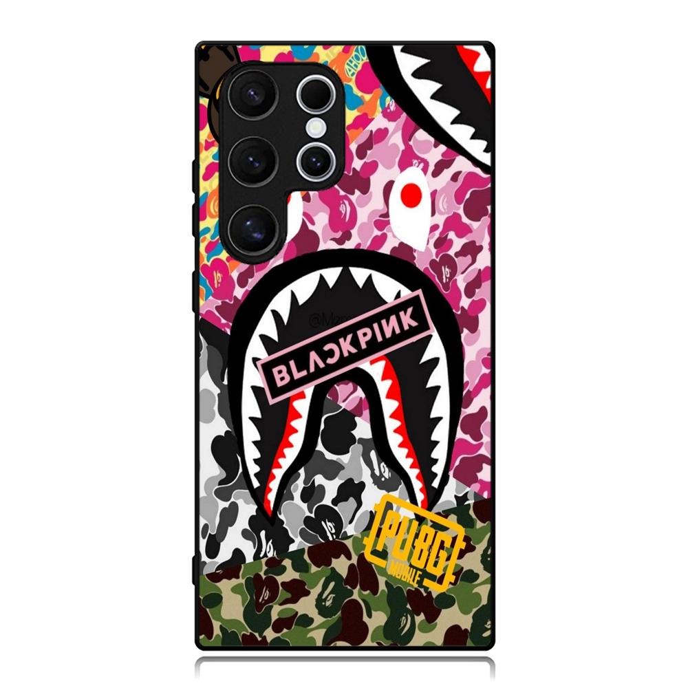 Samsung Case S25 S24 S23 S22 S21 S20 S9 S8 S7 S6 Ultra Plus FE Edge Softcase Bape Black Pink And Pub