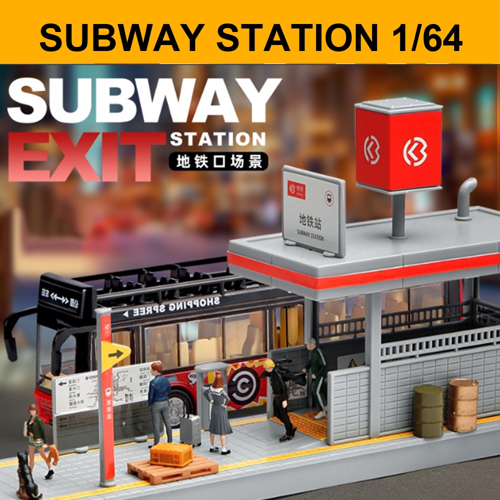 diorama MINIATURE SUBWAY STATION GATE HOTWHEEL diecast 1/64 cocok minigt kaido house hot wheels