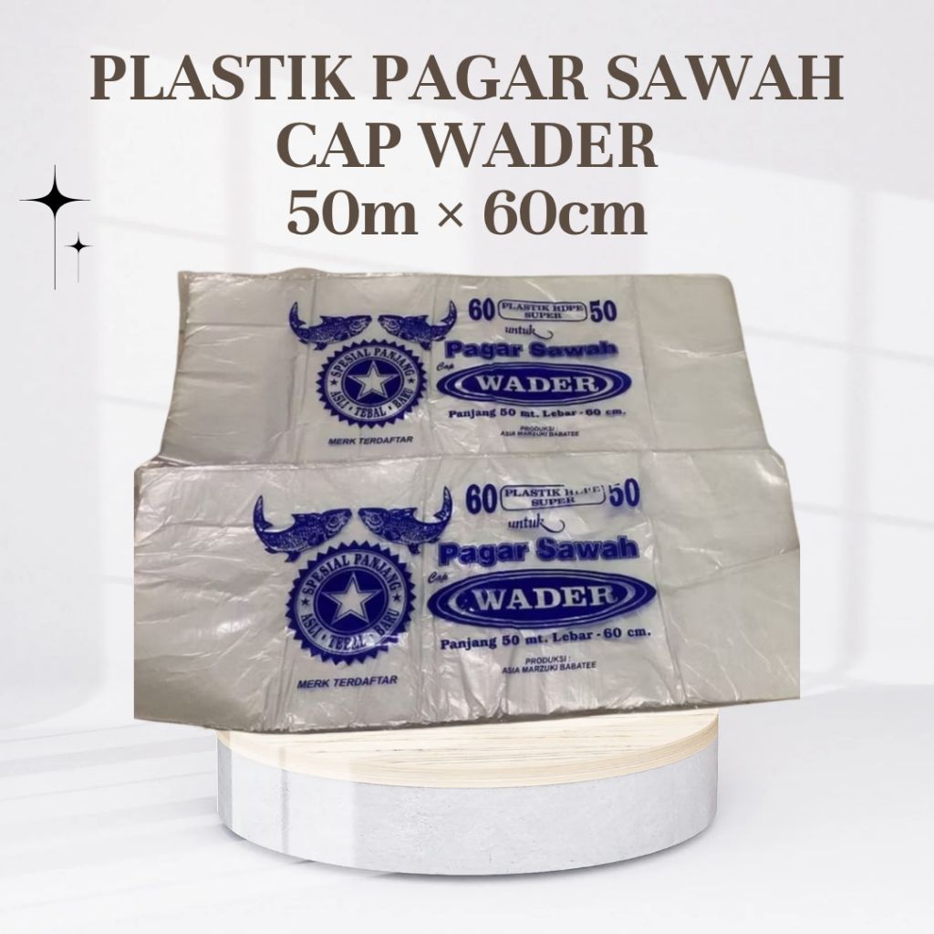 Plastik Pagar Sawah Cap Wader 60cm × 50m Untuk Sawah & Balon Udara