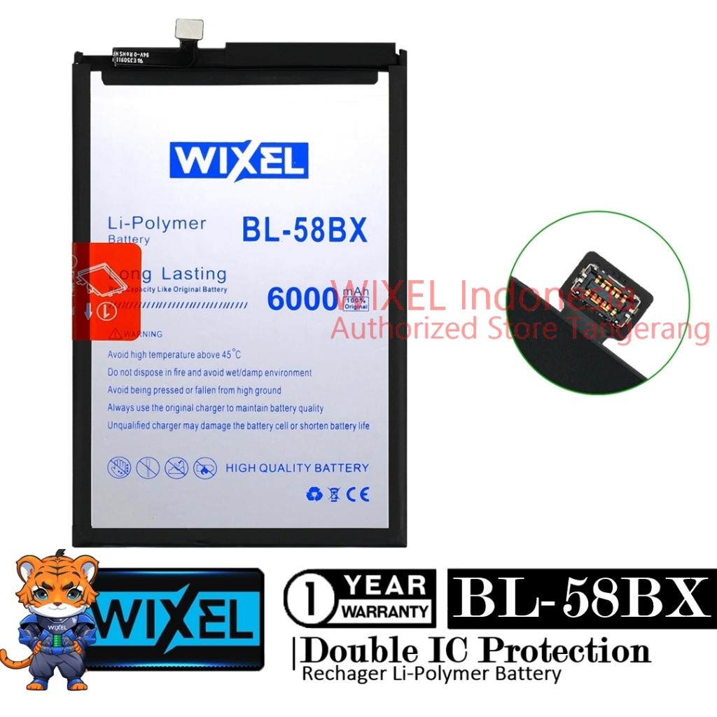 Baterai Wixel Infinix Hot 11 Play X688B Hot 12 Play X6816 BL58BX BL-58BX Double IC Protection