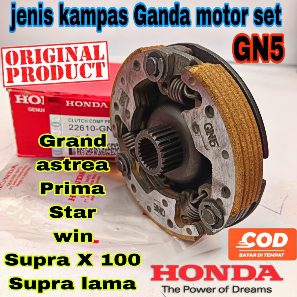 GN5 set kampas ganda asli ori honda supra lama suprax100cc old astrea grand prima win star supra x 1