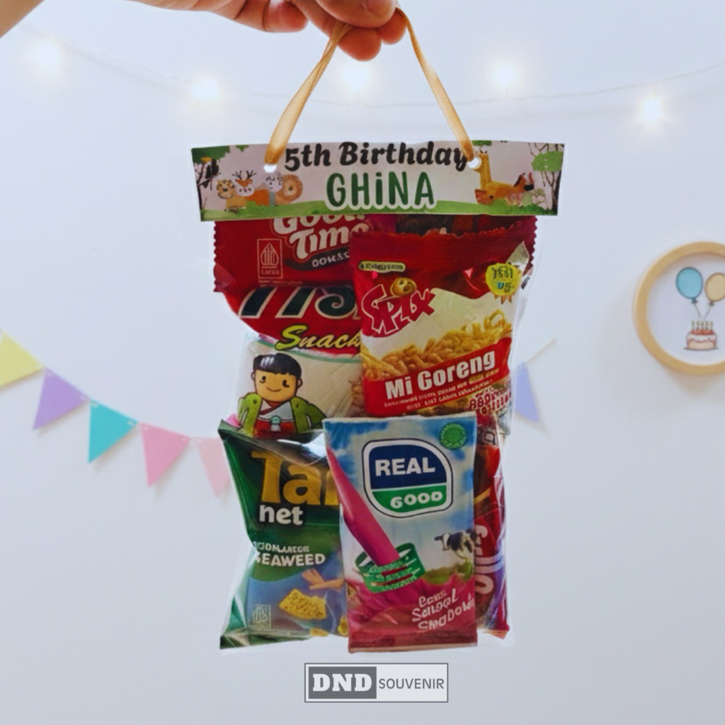 SOUVENIR SNACK ULANG TAHUN ANAK CUSTOM / PAKET SNACK ULANG TAHUN ANAK / BINGKISAN ULANG TAHUN ANAK /