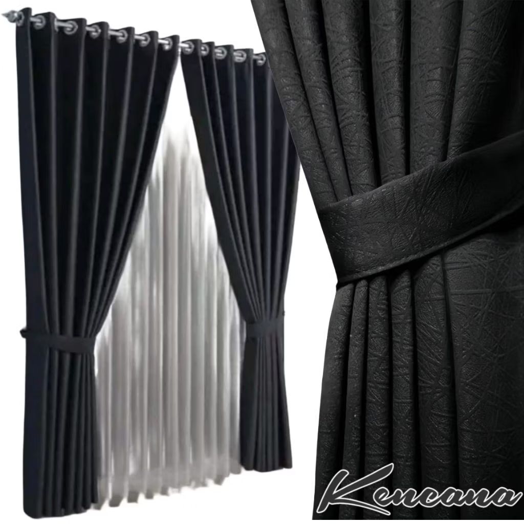 gorden blackout 9 gelombang T150-250cm bahan blackout premium tebal
