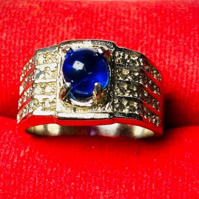 CINCIN BATU AKIK LIPAN BIRU RING ALPAKA SUPER
