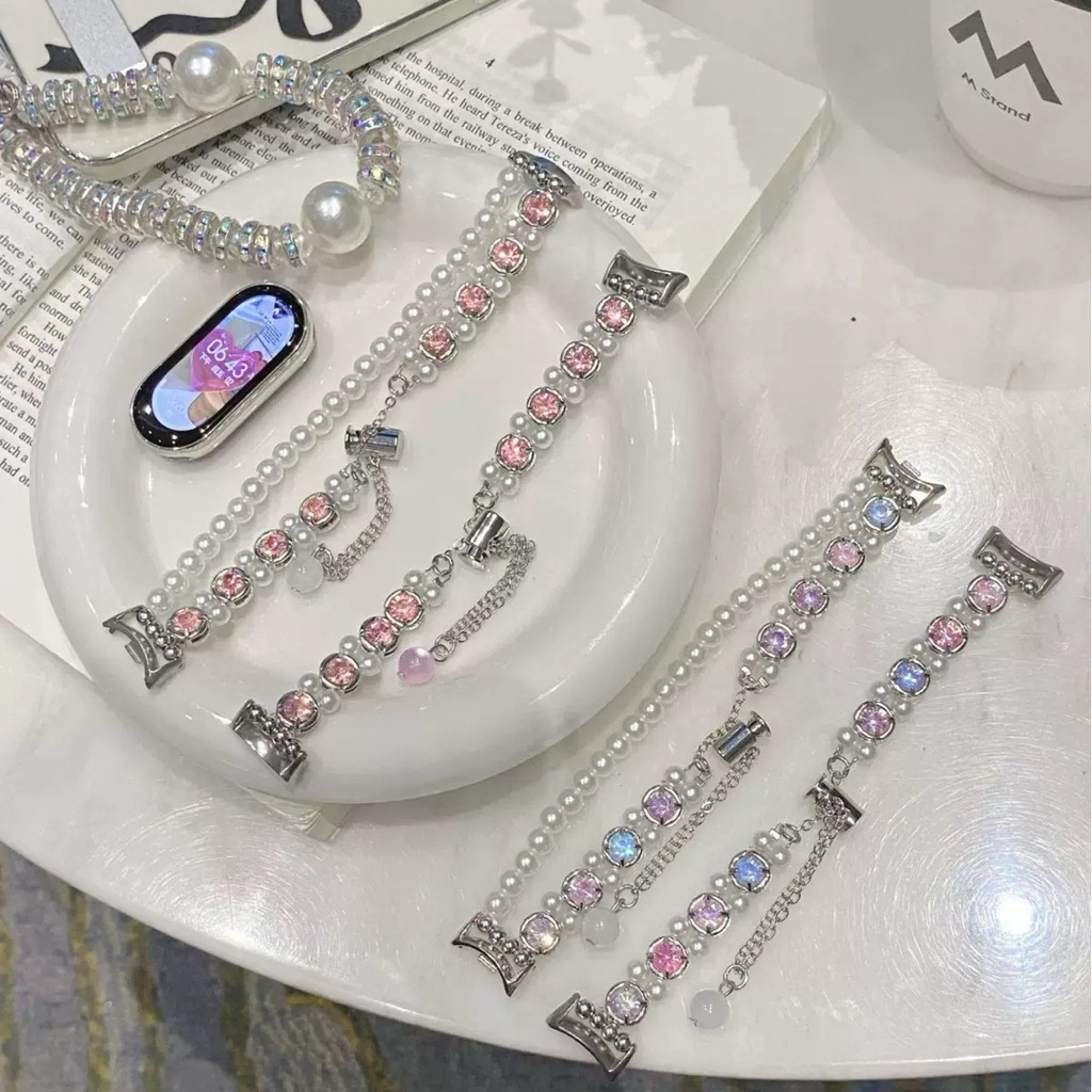 Strap Apple Watch Xiaomi Mi Band 8 Pro 9 Pro 10 Huawei Fit 4 3 Pro 4 18mm 22mm 24mm tali rantai wani