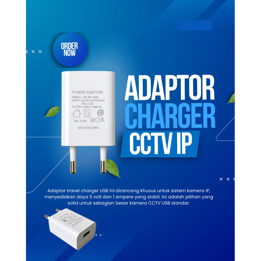 Adaptor Charger USB Kamera CCTV Kepala Charger Power Adaptor CCTV IP Kamera