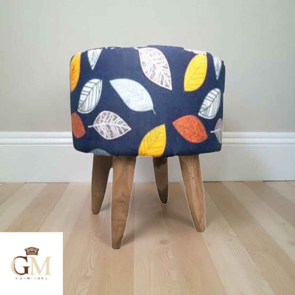 Sofa/kursi stool kaki kayu bulat