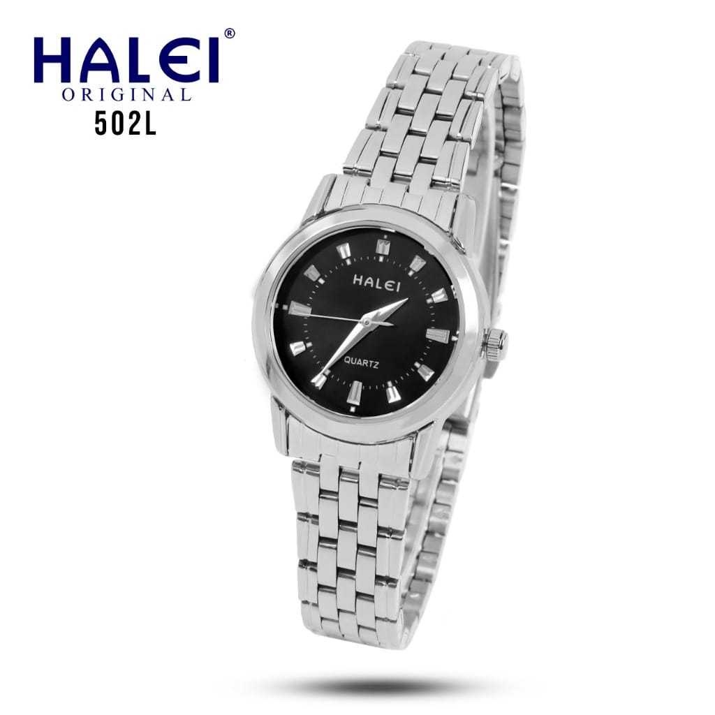 Jam Tangan Halei 502L Original Wanita Analog Jarum Rantai Stainless Steel Cewek 502 Fashion Japan