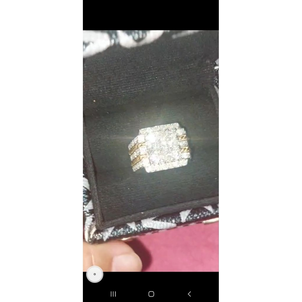 Cincin pria berlian Asli / Cincin cowo keren /Cincin big bos berlian /Cincin laki mapan full berlian