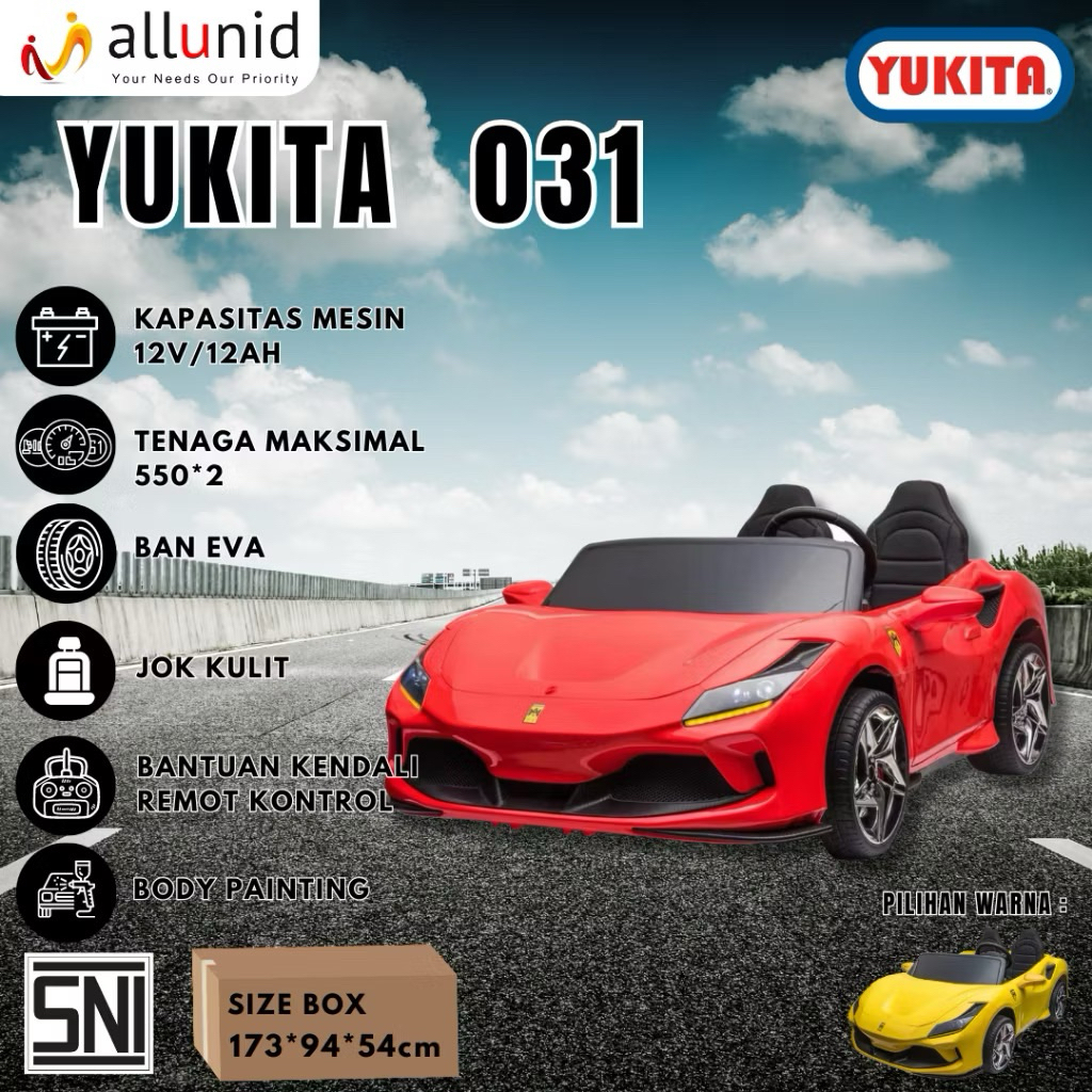 Mobil Aki Anak Yukita 031-24 V(bisa 2 orang dewasa)-Maenan Mobilan