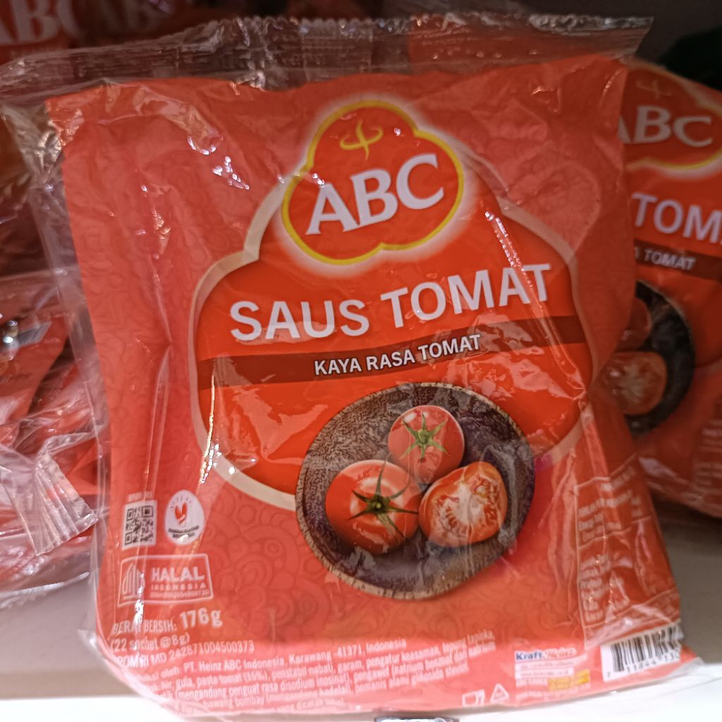 ABC Saus Tomat Sachet 176 gram Saos Sepack Isi 22 pcs x 8gr