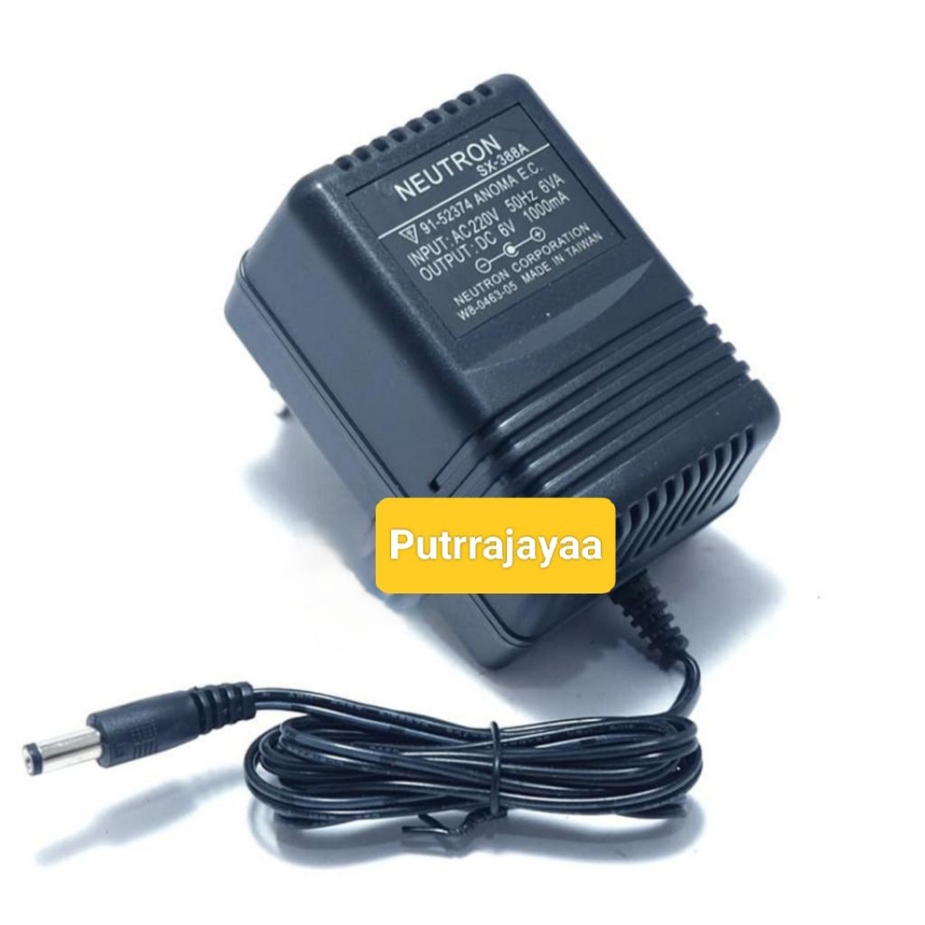 Adaptor 6 Volt 1 Amper TRAFO Stabil / Adaptor NEUTRON DC 6V 1A