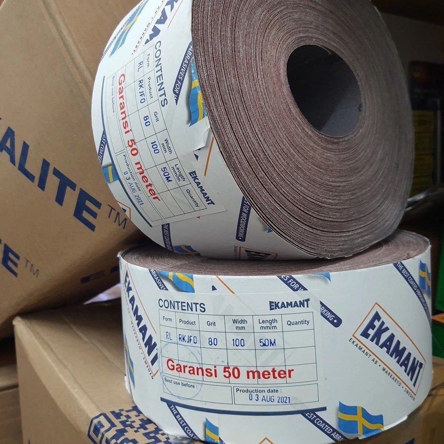 (HARGA 1 ROLL / 50 METER) Amplas Ekamant Meteran Grit 60-400