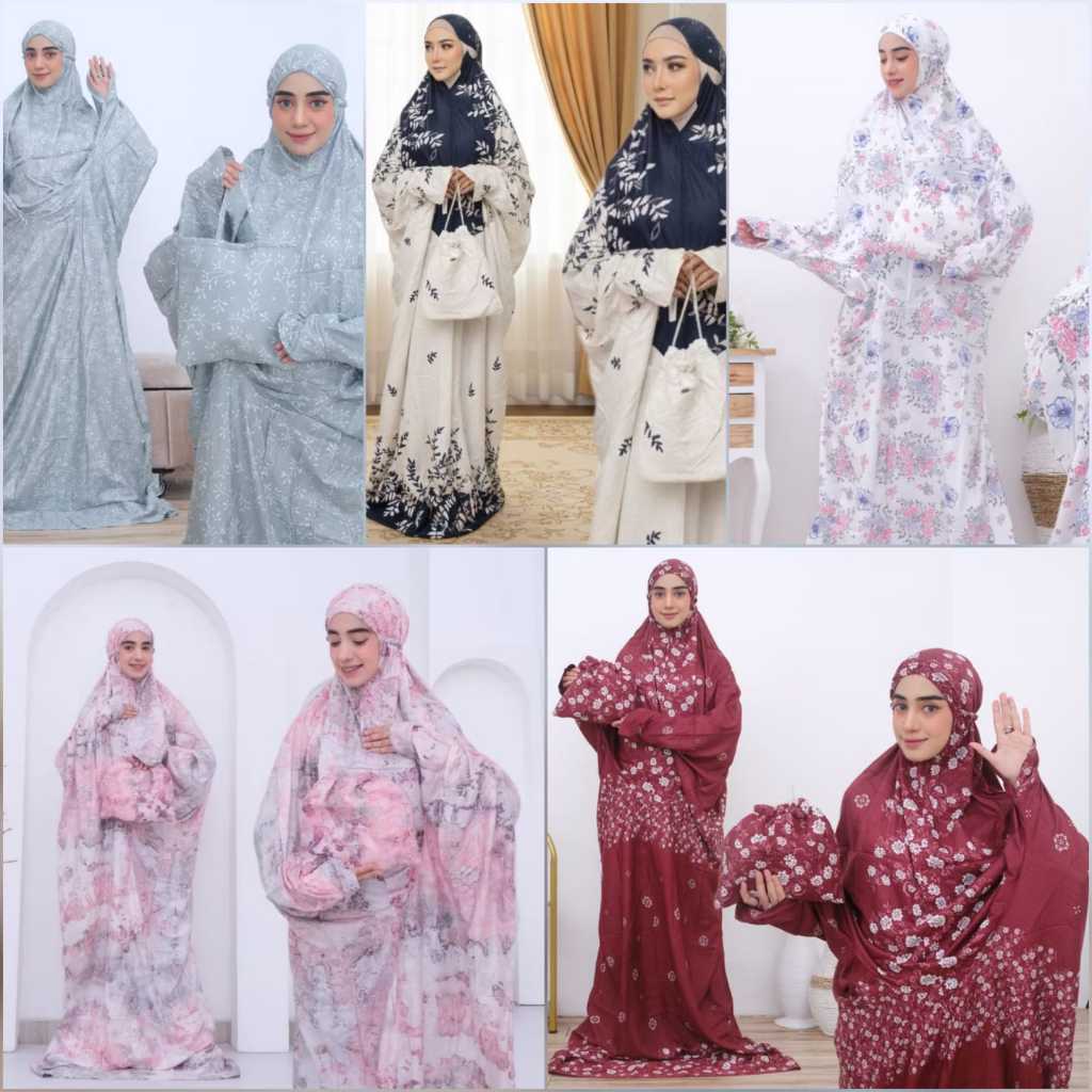 Mukenah Terusan Dewasa Rayon Jumbo Adem Mukena Bali