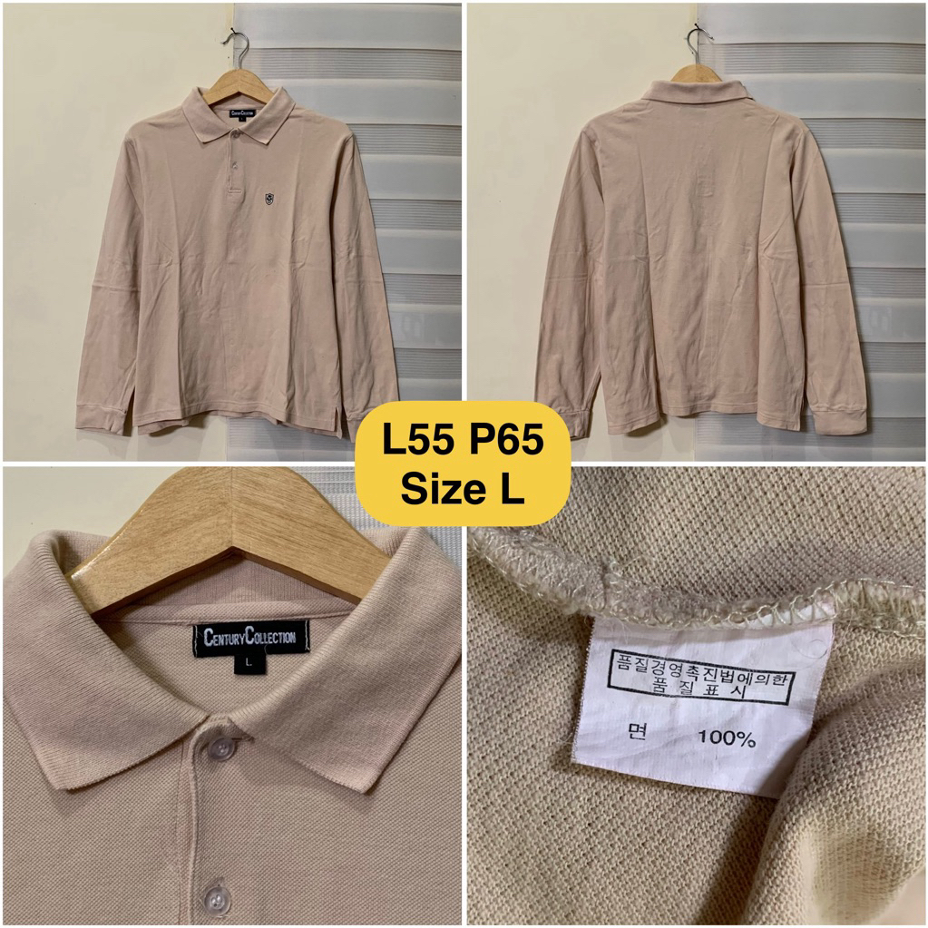 Poloshirt Lengan Panjang Century Collection Coklat Original