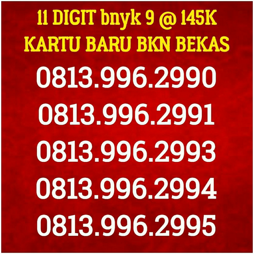 Nomor Cantik Simpati  11 Digit Banyak 9 Nomor Baru Bukan Recycle