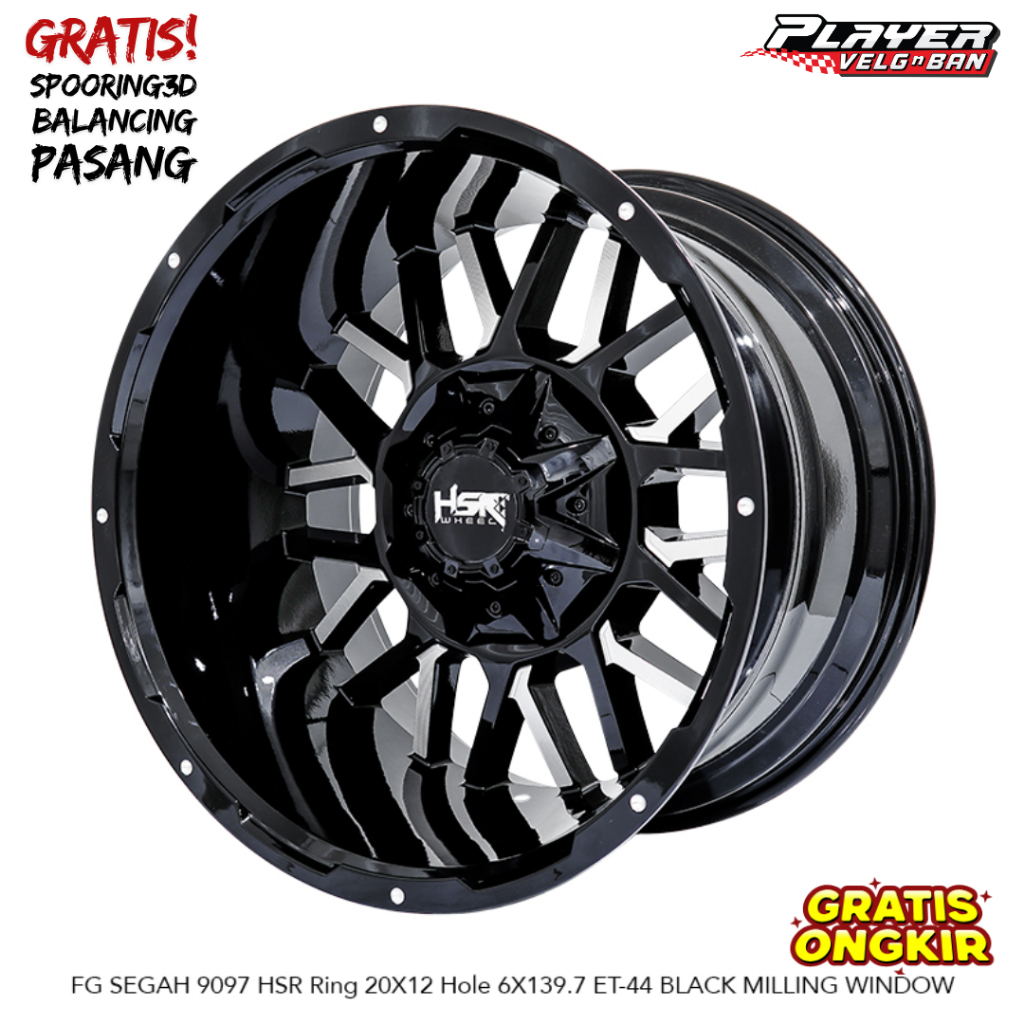 Velg mobil R20 lebar 12 pcd 6x139,7 pnp ranger , everest, raptor, gmc , tank dll FG SEGAH 9097 HSR