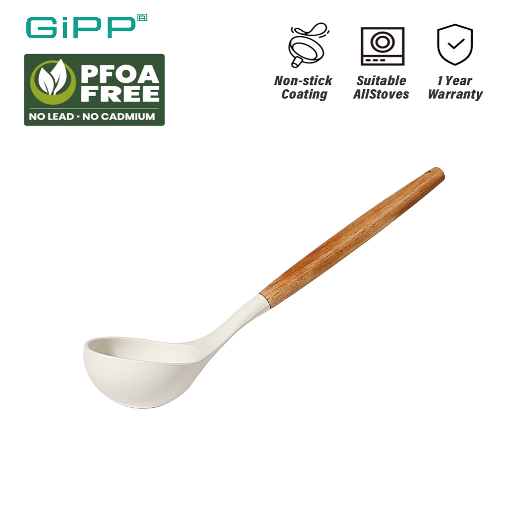 GiPP Sendok Sup Silikon Putih Bebas PFAS & PTFE & PFOA