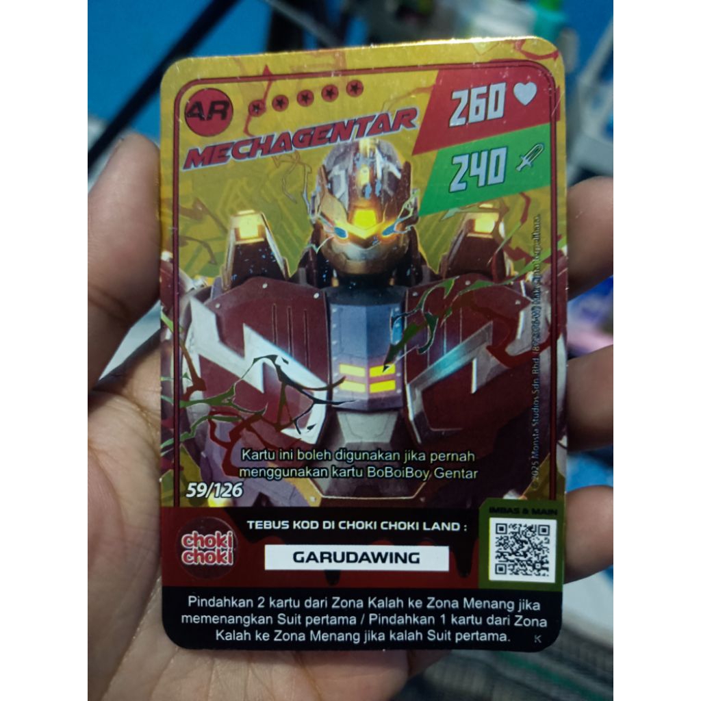 kartu boboiboy AR MECHAGENTAR kartu cokicoki boboiboy