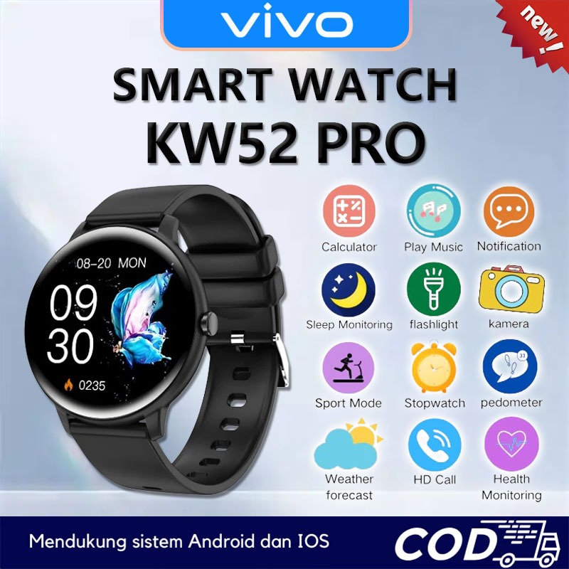 VIVO Smart watch KW52 Original with 2.0" HD AMOLED Display Waterproof Bluetooth Call Smartwatch wani