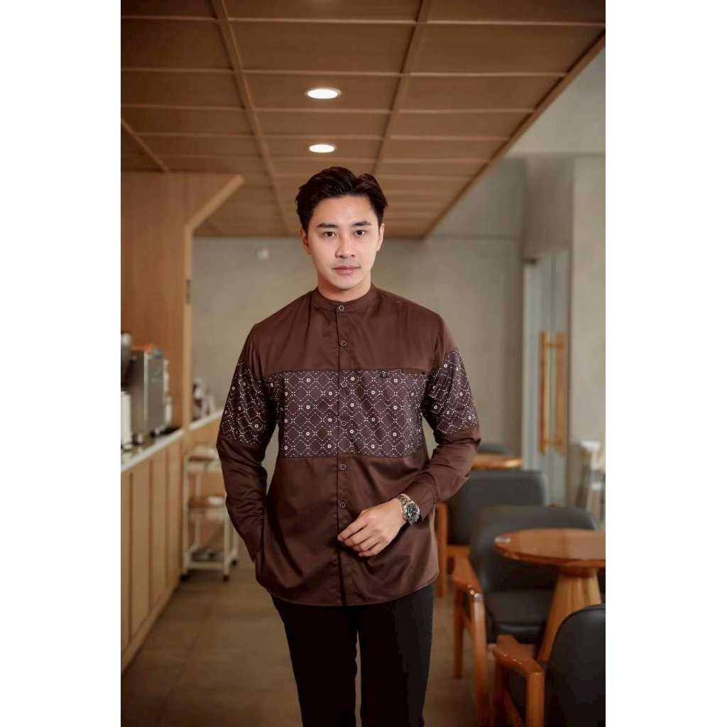 TRZ Men_Baju Kemeja Koko Kurta Pria Lengan Panjang Elegan