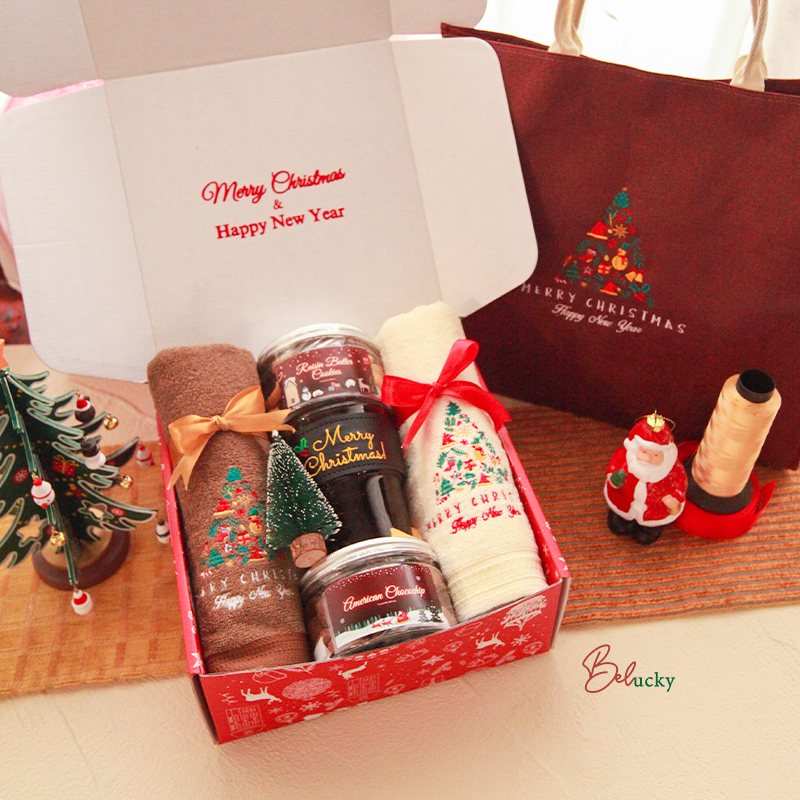 Christmas Hampers Set   Premium Souvenir Natal Cookies dan Handuk Bordir Kado Natal Custom Request B