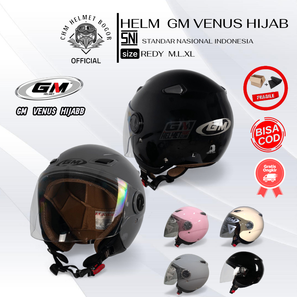 HELM GM VENUS HIJAB SERIES | HELM HIJAB WANITA DEWASA SNI