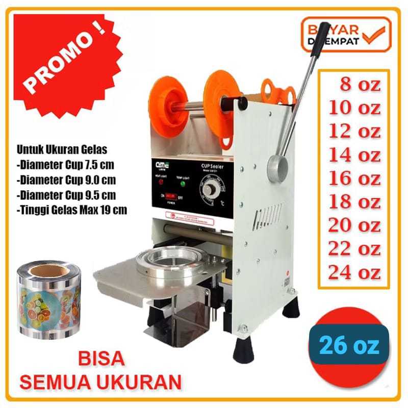 QME Cup Sealer Manual All Size 8oz-26oz - TERMURAH