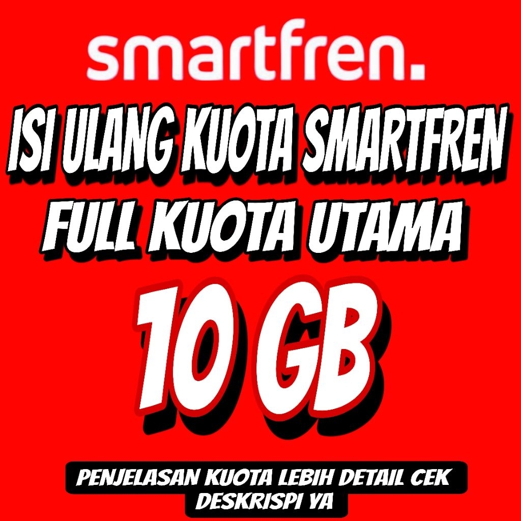 ISI ULANG KUOTA SMARTFREN 10 GB NONSTOP 30 HARI MURAH PROSES CEPAT