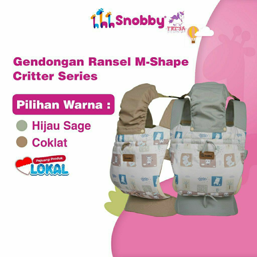 Snobby - Gendongan Bayi Depan Ransel M-Shape