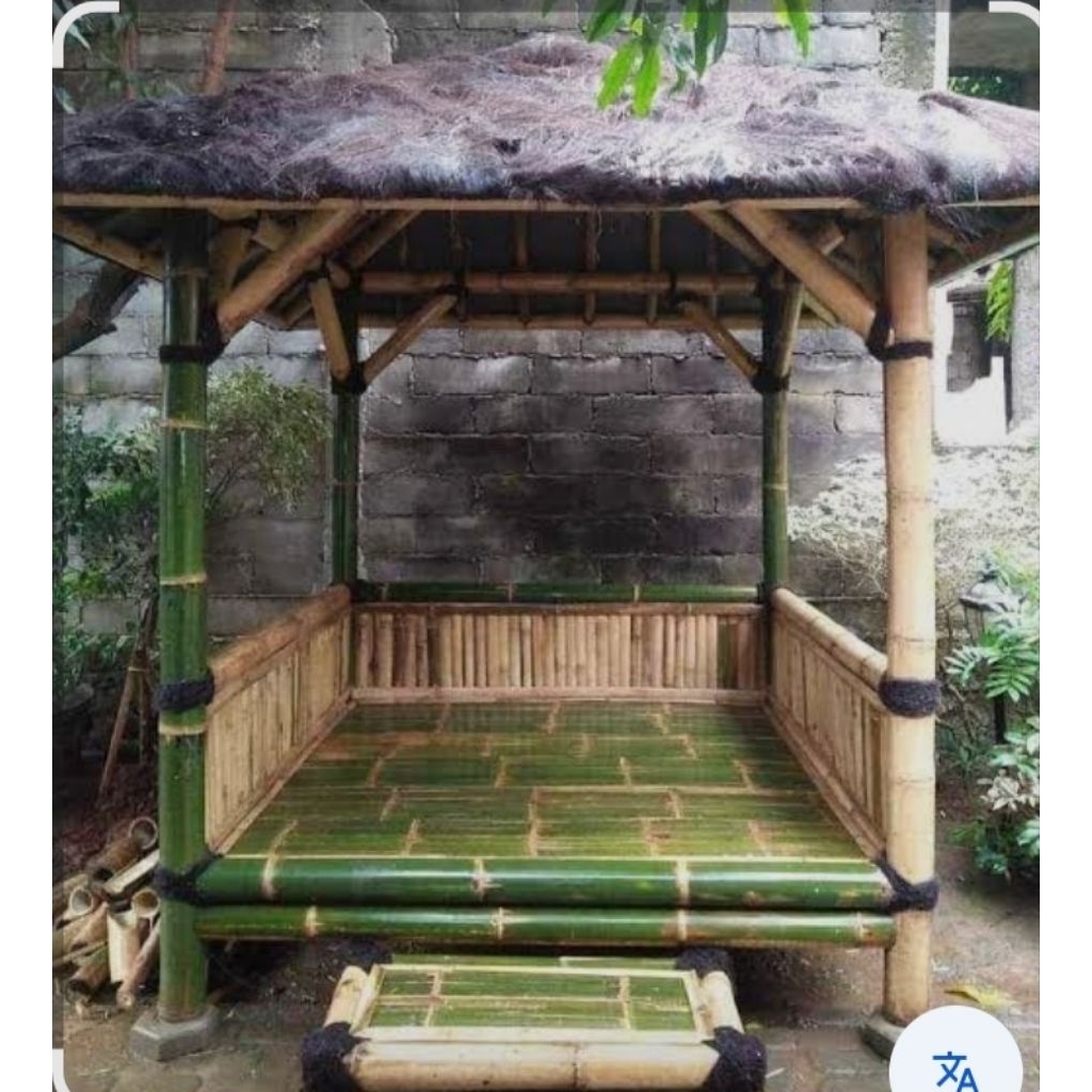 saung bambu gazebo siap huni ukuran 2.5 x2 meter