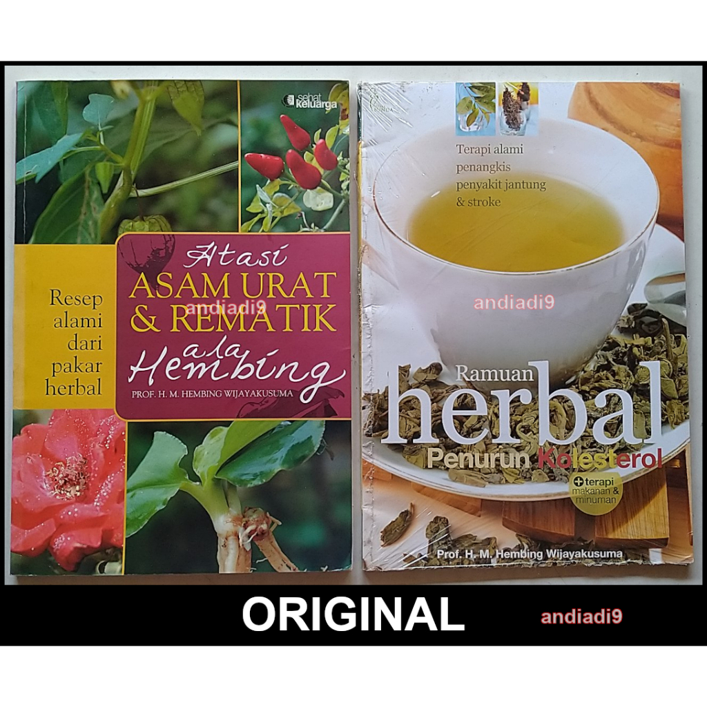 BUKU RAMUAN HERBAL PENURUN KOLESTEROL SEGEL ATASI ASAM URAT & REMATIK ALA HEMBING PROF. H.M. HEMBING
