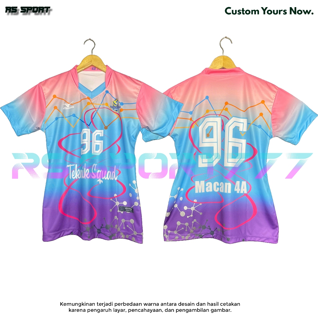 Jersey Voli Cewek Kaos Team Olahraga Cewek Full Printing