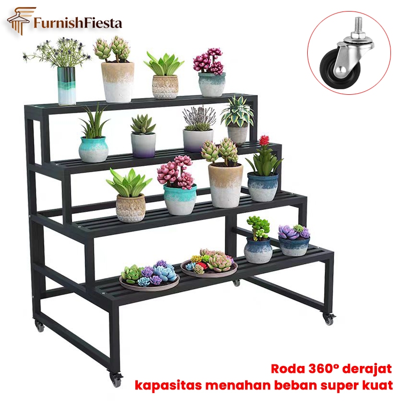 Rak Pot Bunga Outdoor Rak Bunga Besi Susun Anti Karat Rak Susun serbaguna Rak Tanaman Standing