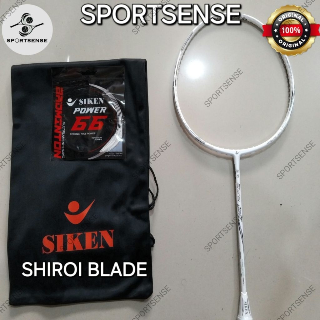 Raket Badminton Siken Shiroi Blade 35lbs Head Heavy Original Bonus Lengkap
