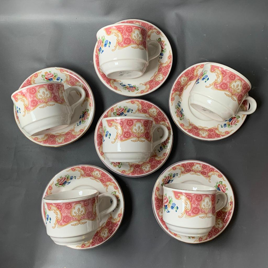 Set Cangkir Keramik Sango Pink C401 - Cangkir kopi - Cangkir Set Aesthetic Cantik