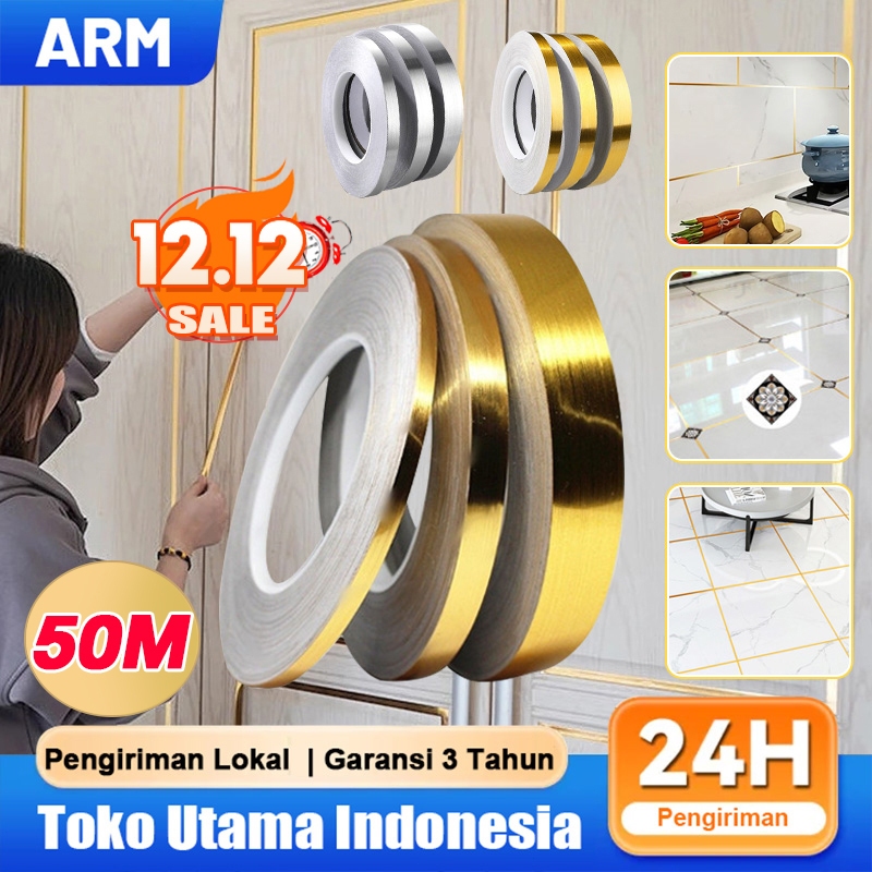 50M List Plat Strip Mirror Gold/Plat Strip Gold Mirror Sticker/ List Strip emas rata cermin Stiker D