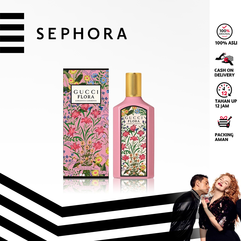 100% Original/Gucci Flora Gorgeous Cardenia Pink FLOWER NEW Eau De Parfum EDP For Wanita 100ML Tahan