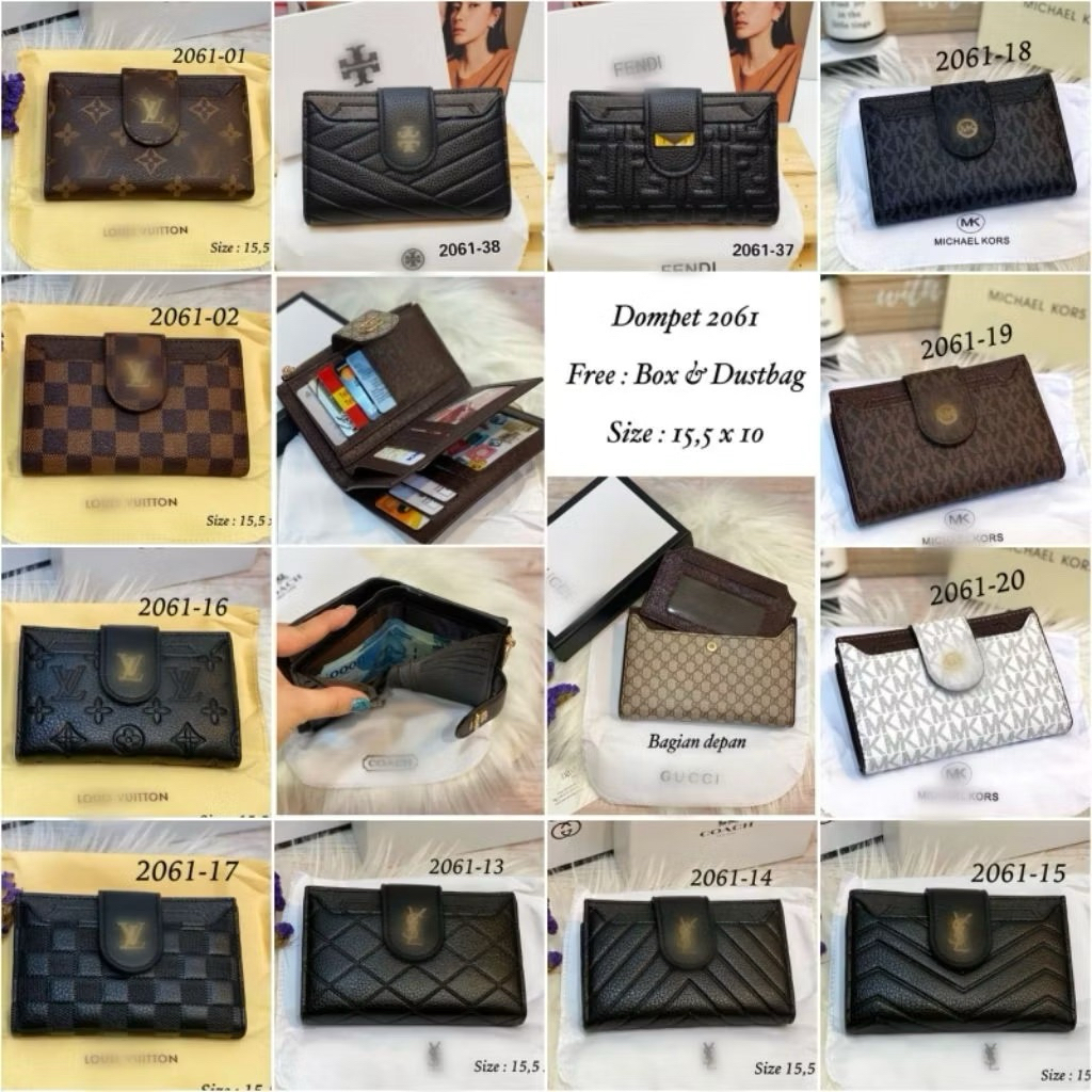 DOMPET 2061 TANGGUNG / DOMPET CEWEK BANYAK TEMPAT KARTUNYA FREE BOX
