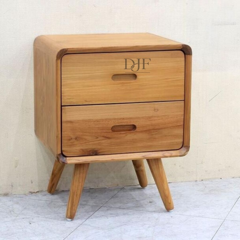 Meja Nakas Retro Jati | Meja Nakas Kayu Jati Kotak