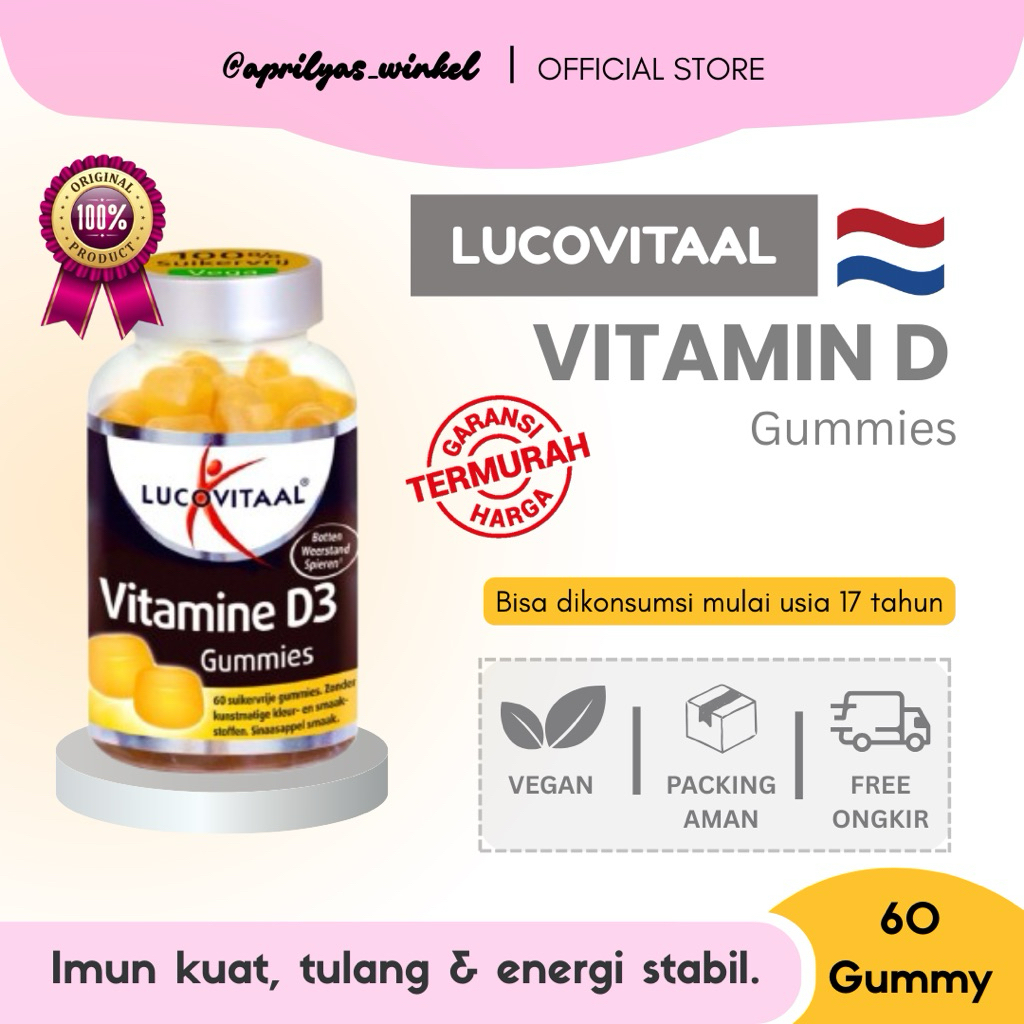 [DISKON SPESIAL] Lucovitaal Vit D3 Gummy 3000 IU 60 tablet gummy
