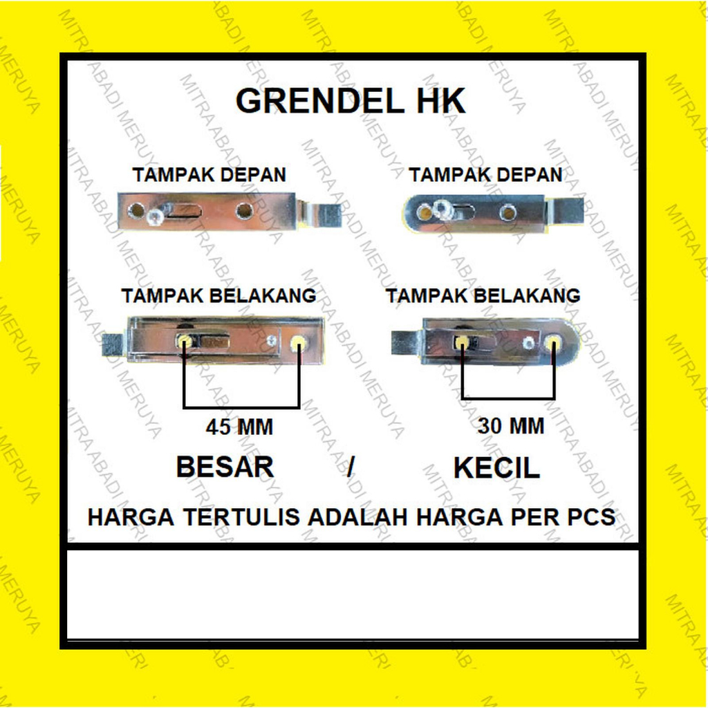 Grendel Stainless Modern Tipis Kunci Slot Grendel HK Kecil